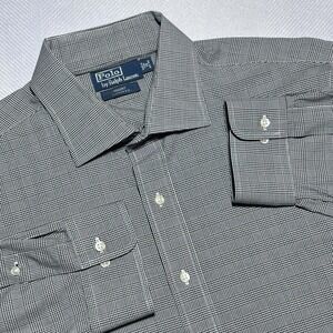 Polo by Ralph Lauren Button Down Shirt 18-34/35 Glen Plaid Regent Custom Fit